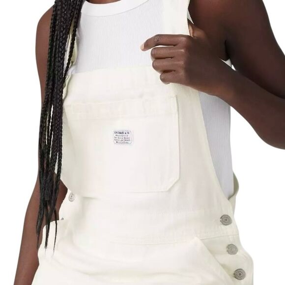 Levi’s XL Off White Wide Leg Baggy Denim Overalls NWT - Picture 3 of 16